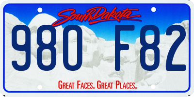 SD license plate 98OF82