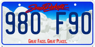 SD license plate 98OF90