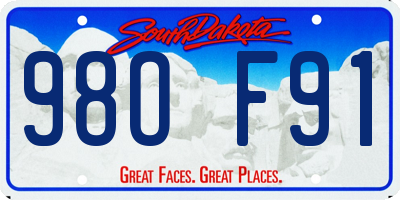 SD license plate 98OF91