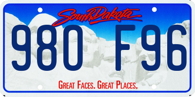 SD license plate 98OF96