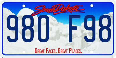 SD license plate 98OF98