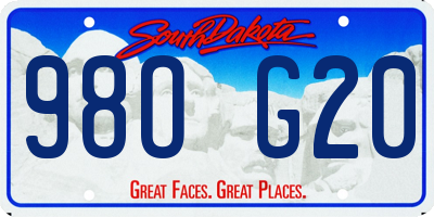 SD license plate 98OG20