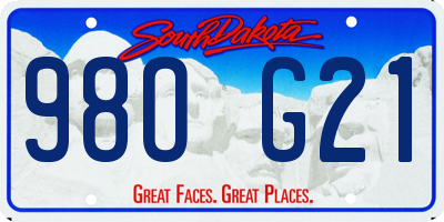 SD license plate 98OG21