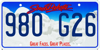 SD license plate 98OG26
