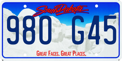 SD license plate 98OG45