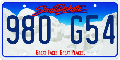 SD license plate 98OG54