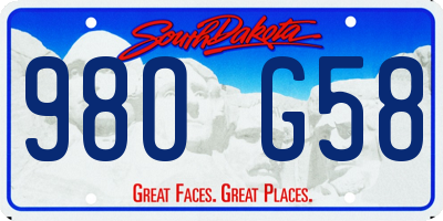 SD license plate 98OG58