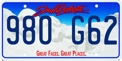 SD license plate 98OG62