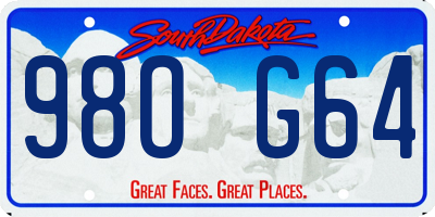 SD license plate 98OG64