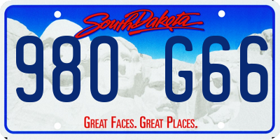 SD license plate 98OG66