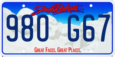 SD license plate 98OG67