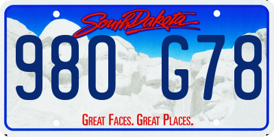 SD license plate 98OG78