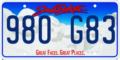SD license plate 98OG83