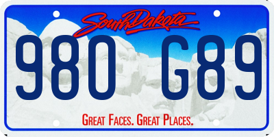 SD license plate 98OG89