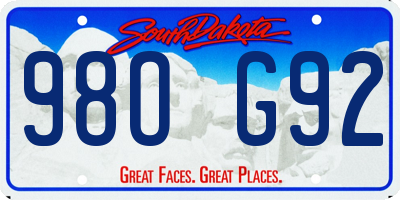 SD license plate 98OG92