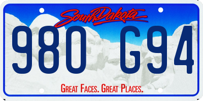 SD license plate 98OG94