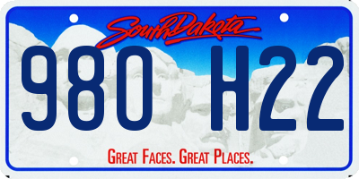SD license plate 98OH22