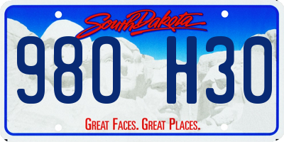 SD license plate 98OH30