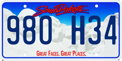 SD license plate 98OH34