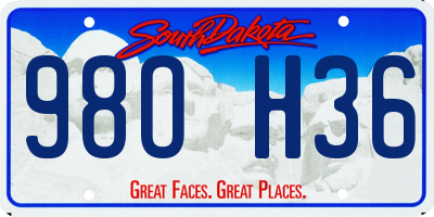 SD license plate 98OH36