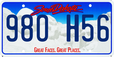 SD license plate 98OH56