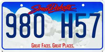 SD license plate 98OH57