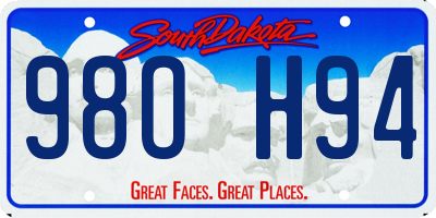SD license plate 98OH94