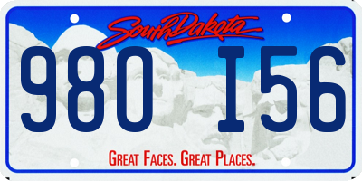 SD license plate 98OI56