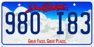 SD license plate 98OI83