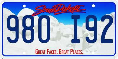 SD license plate 98OI92