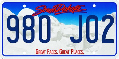 SD license plate 98OJ02