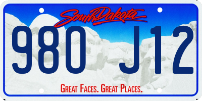 SD license plate 98OJ12