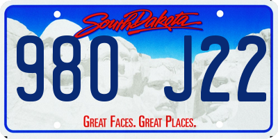 SD license plate 98OJ22