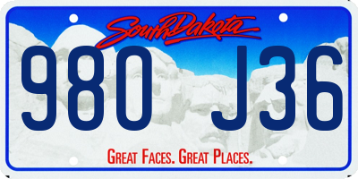 SD license plate 98OJ36