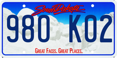 SD license plate 98OK02