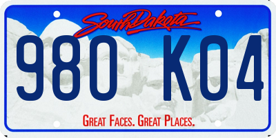 SD license plate 98OK04