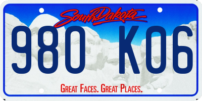 SD license plate 98OK06