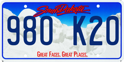 SD license plate 98OK20