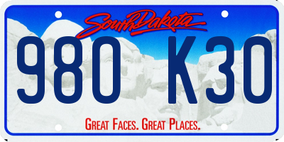 SD license plate 98OK30