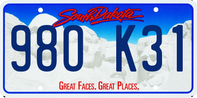 SD license plate 98OK31