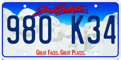 SD license plate 98OK34