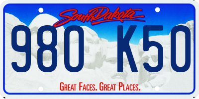 SD license plate 98OK50