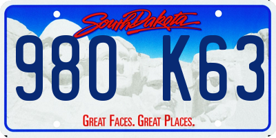 SD license plate 98OK63