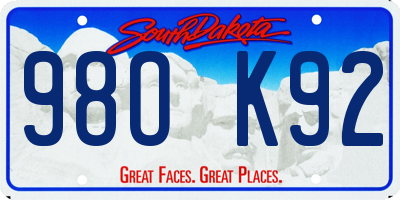 SD license plate 98OK92