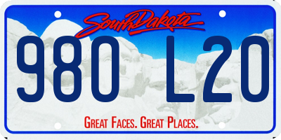 SD license plate 98OL20