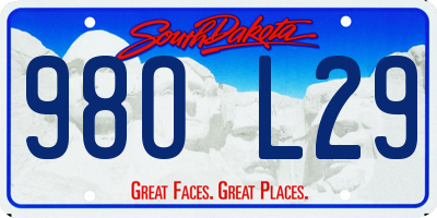 SD license plate 98OL29
