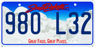 SD license plate 98OL32