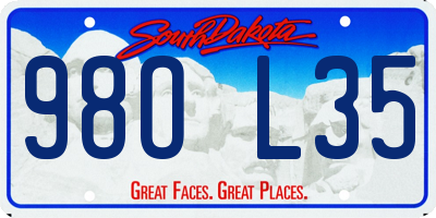SD license plate 98OL35