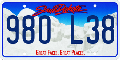 SD license plate 98OL38