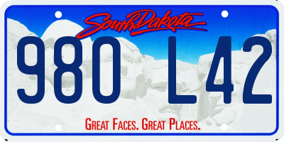 SD license plate 98OL42